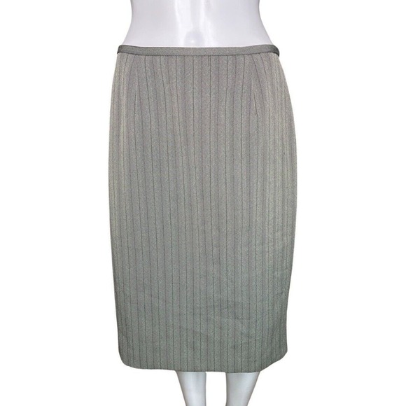Blacker by Stanley Blacker Skirt Women 8 Gray Herringbone Pencil Straight Preppy - Picture 1 of 6